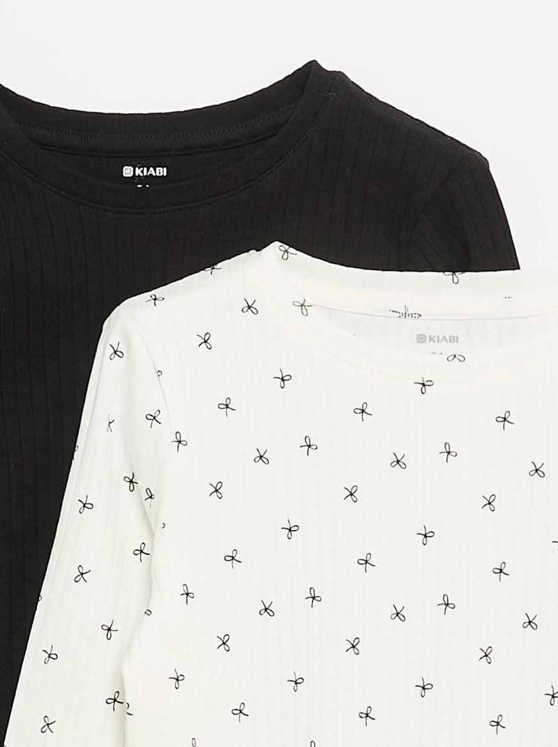Pack de 2 T-shirts de manga comprida Branco - Kiabi