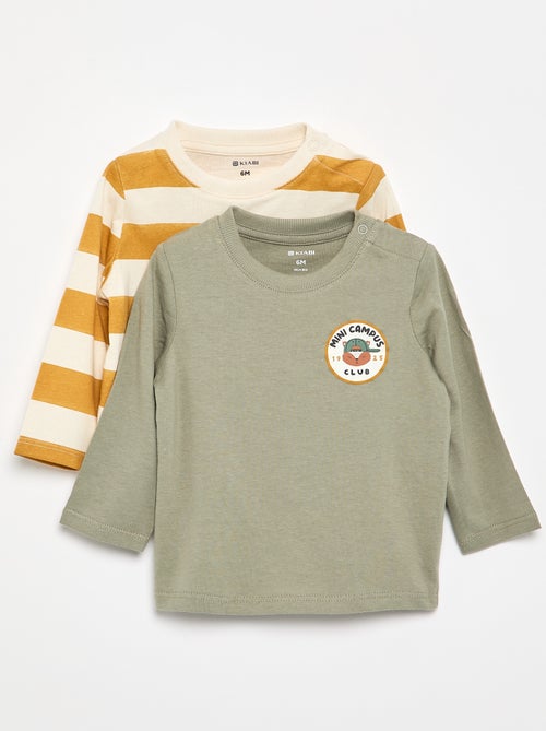 Pack de 2 T-shirts de manga comprida - Kiabi Pack de 2 T-shirts de manga comprida - Kiabi