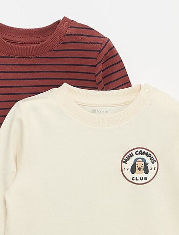 Pack de 2 T-shirts de manga comprida