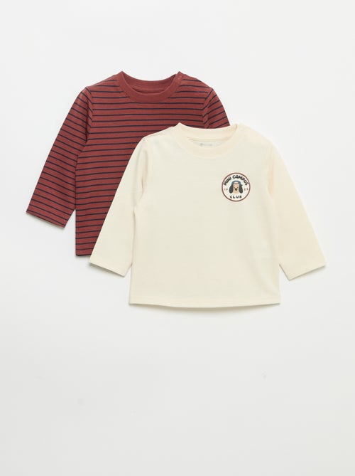 Pack de 2 T-shirts de manga comprida - Kiabi Pack de 2 T-shirts de manga comprida - Kiabi