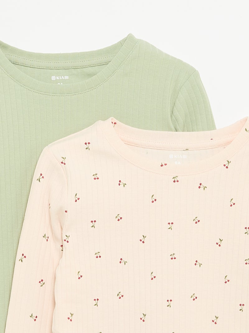 Pack de 2 T-shirts de manga comprida Rosa - Kiabi