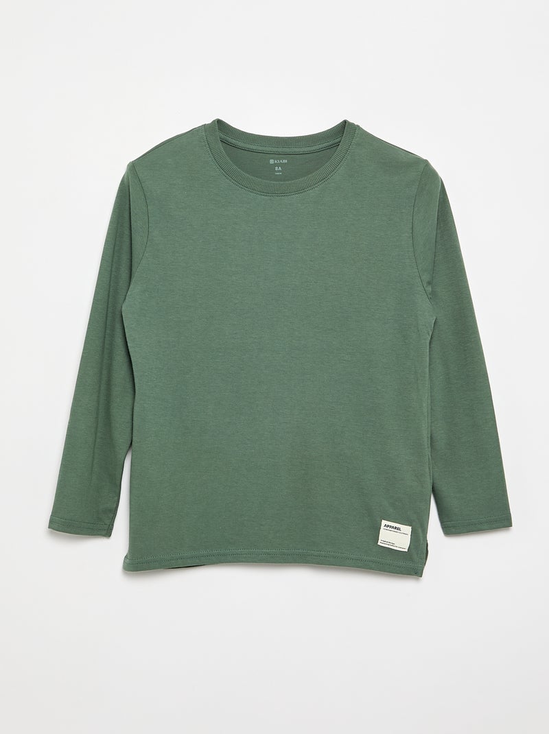 Pack de 2 T-shirts de manga comprida Verde - Kiabi