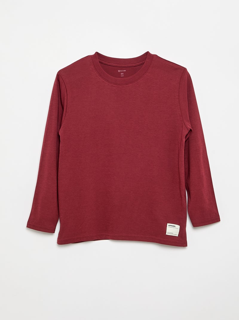 Pack de 2 T-shirts de manga comprida Vermelho - Kiabi