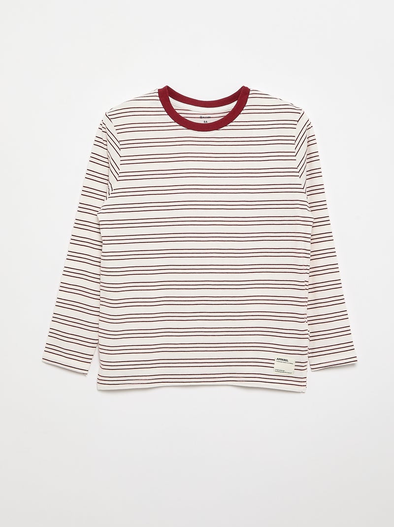 Pack de 2 T-shirts de manga comprida Vermelho - Kiabi