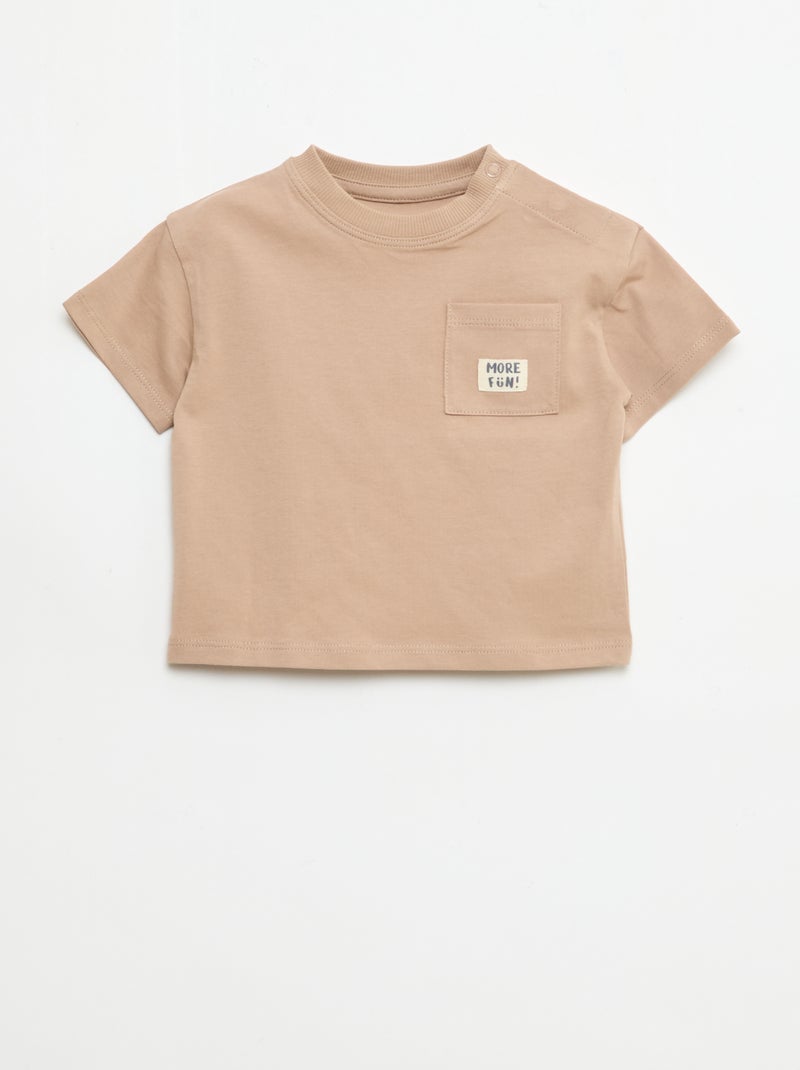 Pack de 2 T-shirts de manga curta Bege - Kiabi
