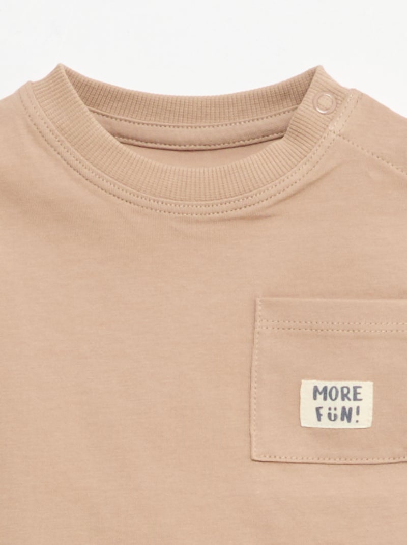 Pack de 2 T-shirts de manga curta Bege - Kiabi