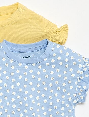 Pack de 2 t-shirts de manga curta em jersey de algodão