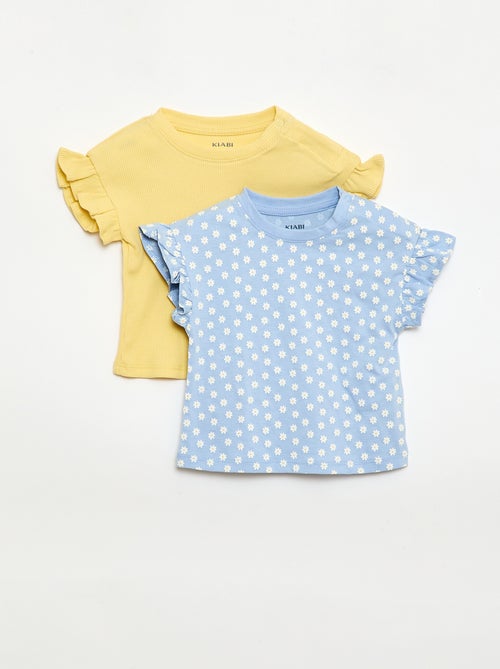 Pack de 2 t-shirts de manga curta em jersey de algodão - Kiabi