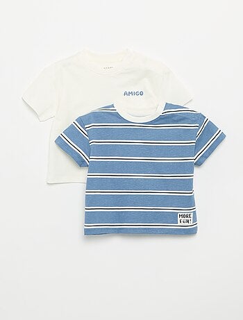 Pack de 2 T-shirts de manga curta em jersey de algodão