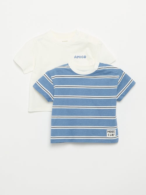 Pack de 2 T-shirts de manga curta em jersey de algodão - Kiabi