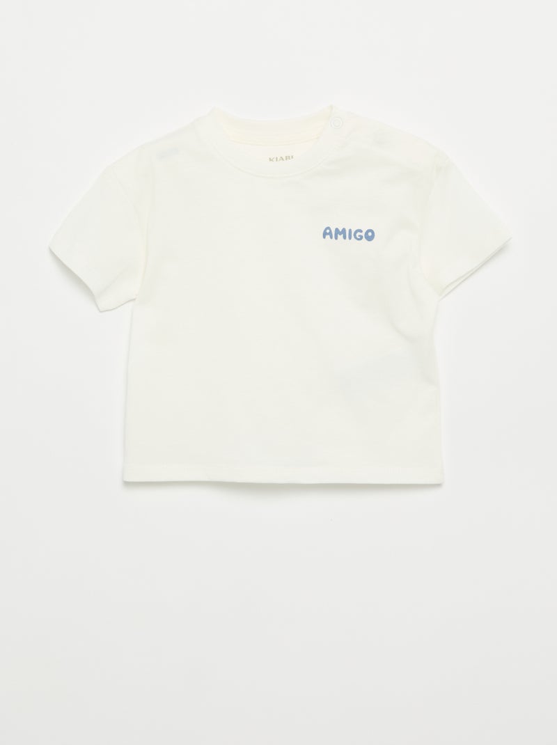 Pack de 2 T-shirts de manga curta em jersey de algodão Azul - Kiabi