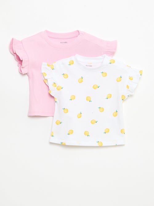 Pack de 2 t-shirts de manga curta em jersey de algodão - Kiabi