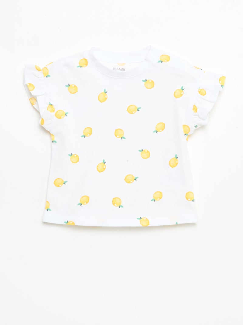 Pack de 2 t-shirts de manga curta em jersey de algodão Branco - Kiabi