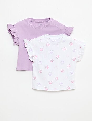 Pack de 2 t-shirts de manga curta em jersey de algodão