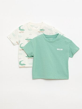 Pack de 2 T-shirts de manga curta em jersey de algodão