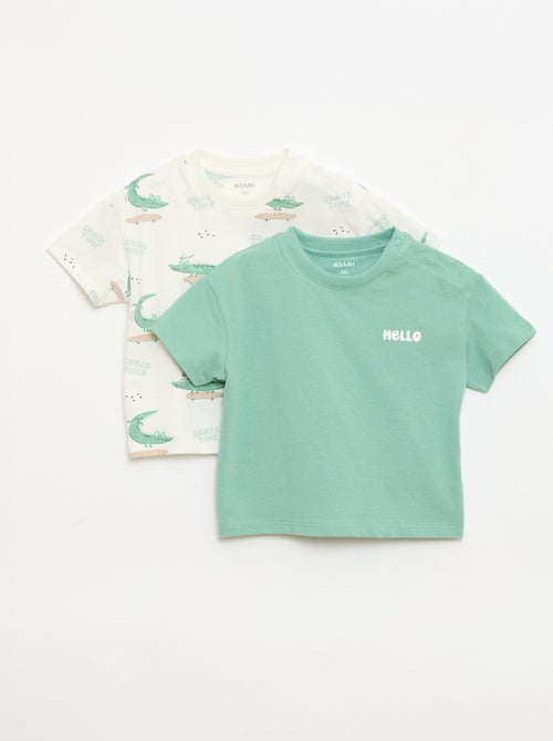Pack de 2 T-shirts de manga curta em jersey de algodão - Kiabi