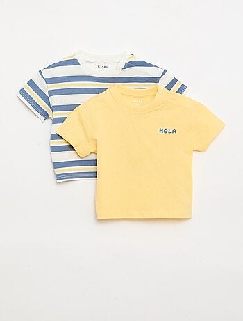 Pack de 2 T-shirts de manga curta em jersey de algodão
