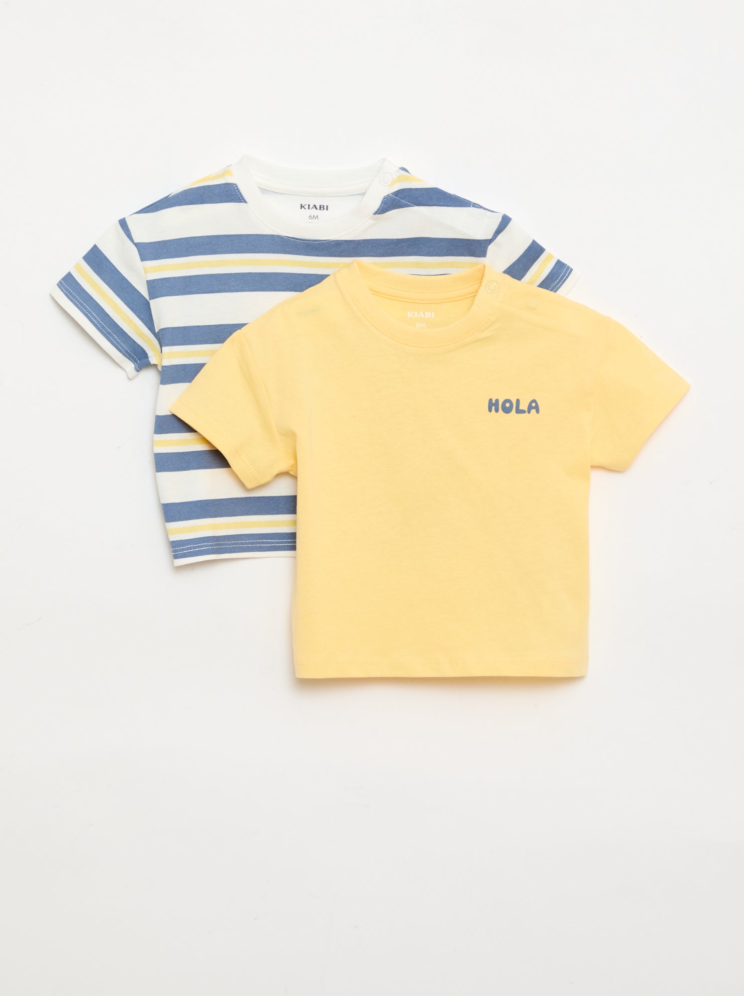 Pack de 2 T-shirts de manga curta em jersey de algodão