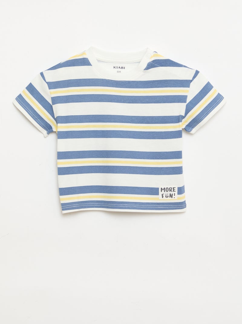 Pack de 2 T-shirts de manga curta em jersey de algodão Branco - Kiabi
