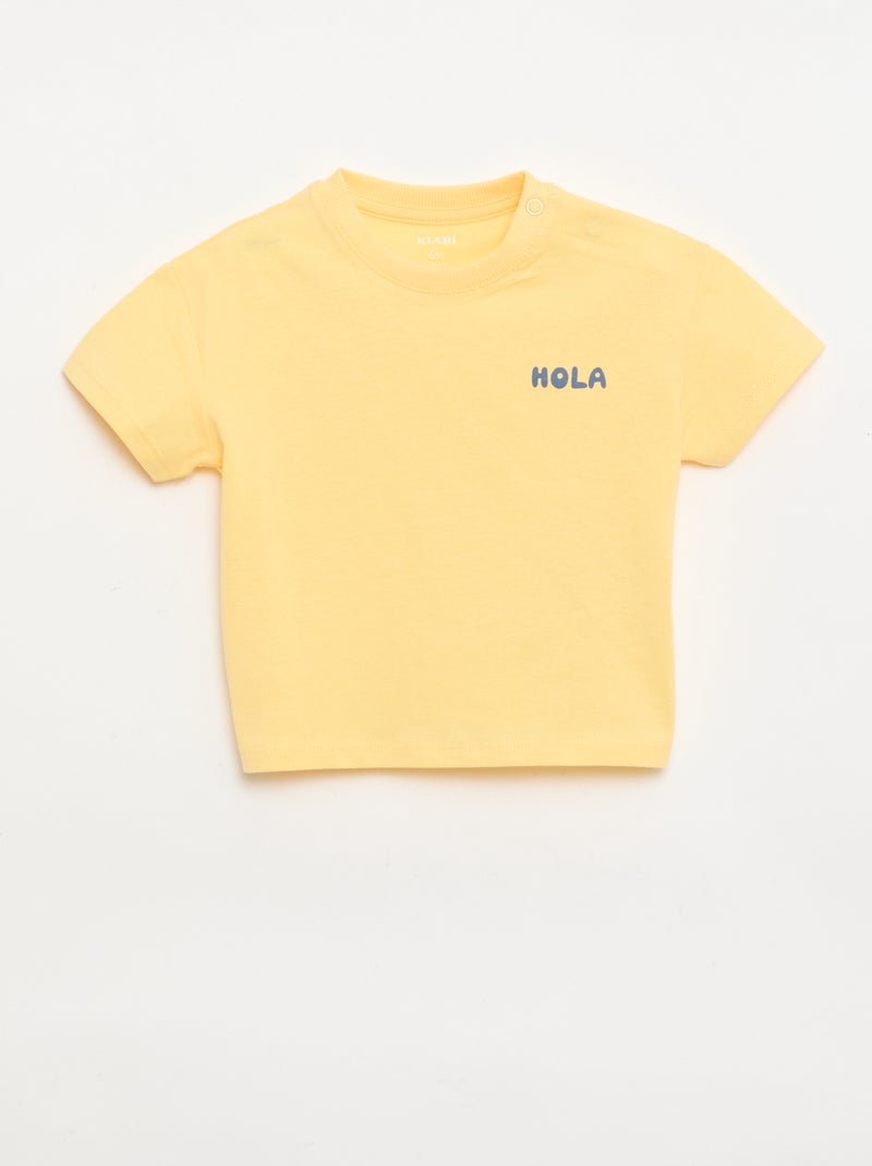 Pack de 2 T-shirts de manga curta em jersey de algodão Branco - Kiabi
