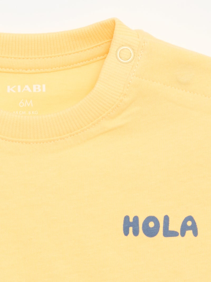 Pack de 2 T-shirts de manga curta em jersey de algodão Branco - Kiabi