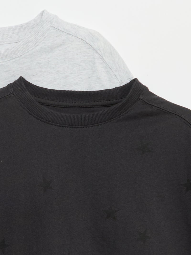 Pack de 2 t-shirts de manga curta Preto - Kiabi