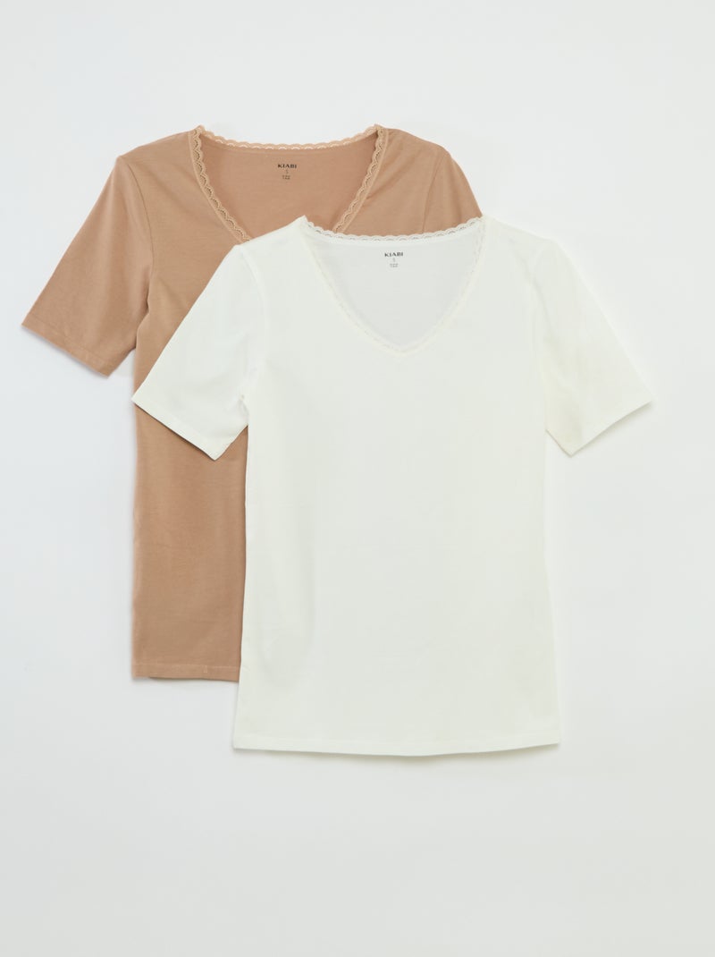Pack de 2 T-shirts Interior BEGE - Kiabi