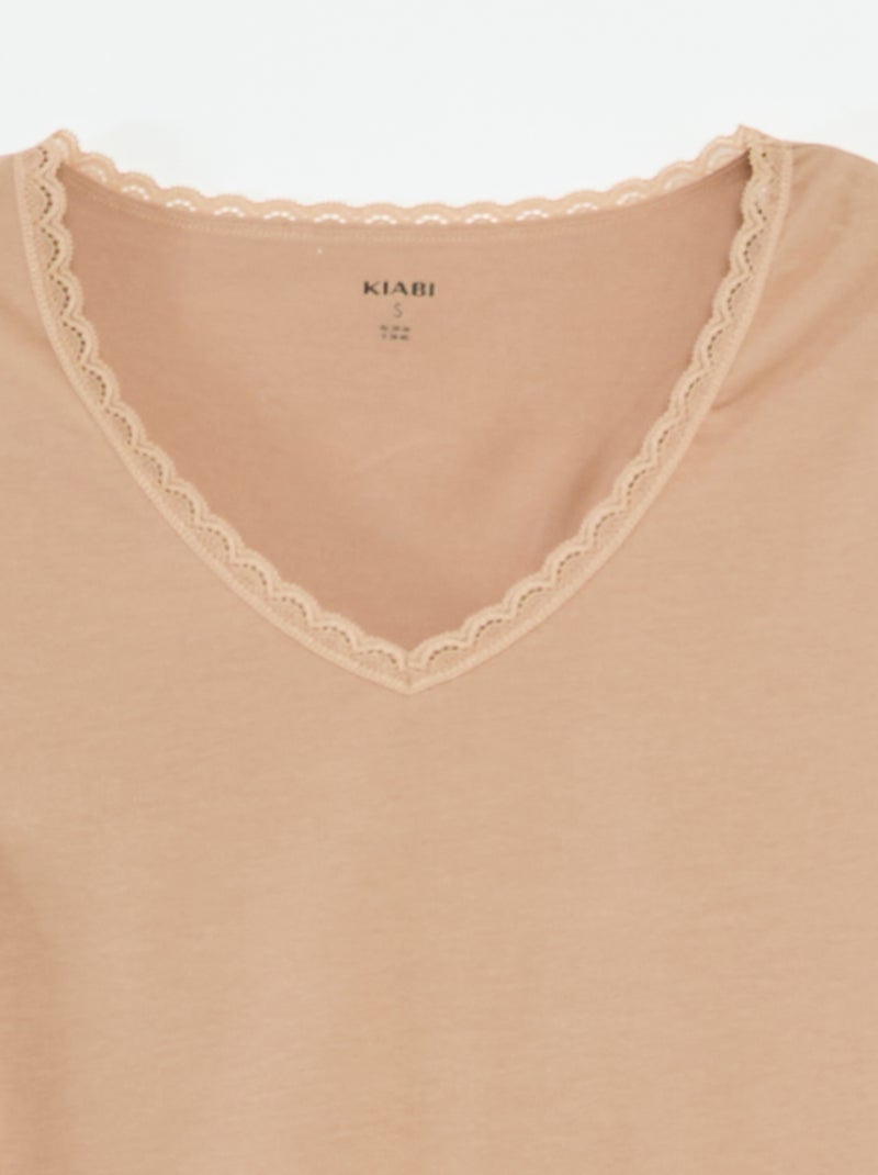 Pack de 2 T-shirts Interior BEGE - Kiabi