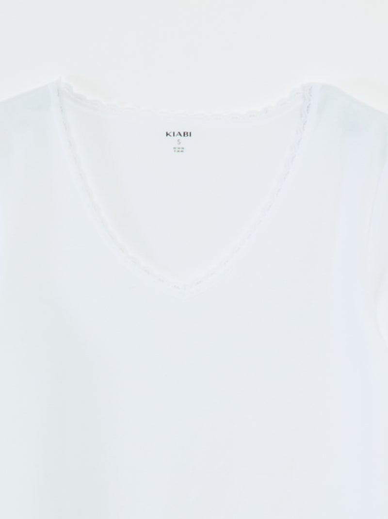 Pack de 2 t-shirts interiores BRANCO - Kiabi