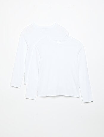 Pack de 2 t-shirts lisos de manga comprida