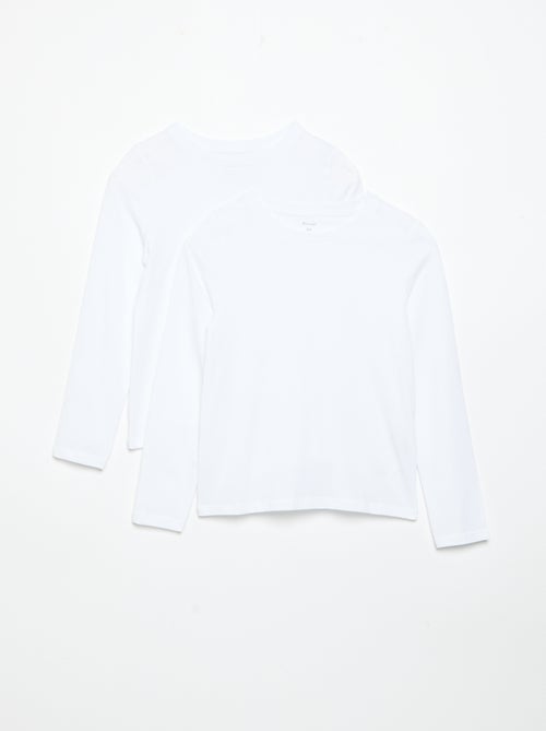 Pack de 2 t-shirts lisos de manga comprida - Kiabi
