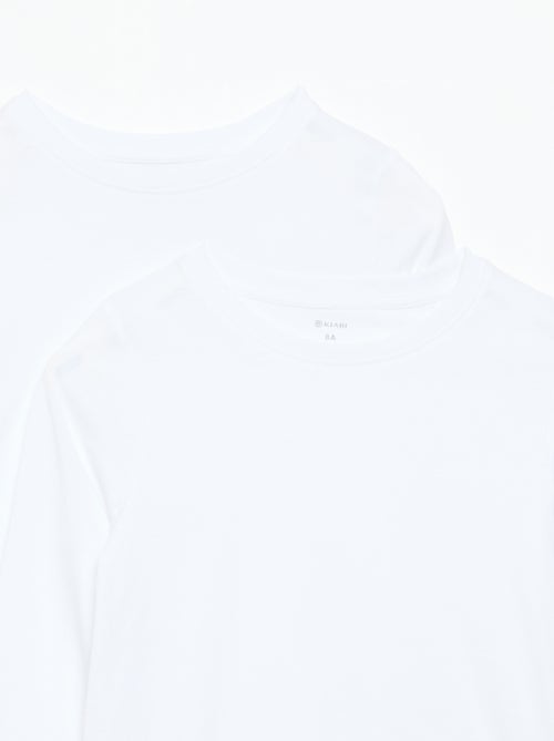 Pack de 2 t-shirts lisos de manga comprida - Kiabi