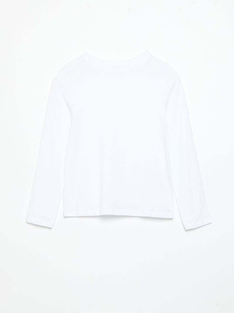 Pack de 2 t-shirts lisos de manga comprida Branco - Kiabi