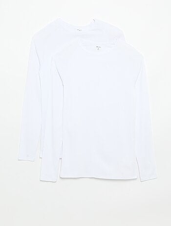 Pack de 2 T-shirts lisos de manga comprida