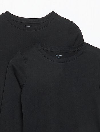 Pack de 2 t-shirts lisos de manga comprida