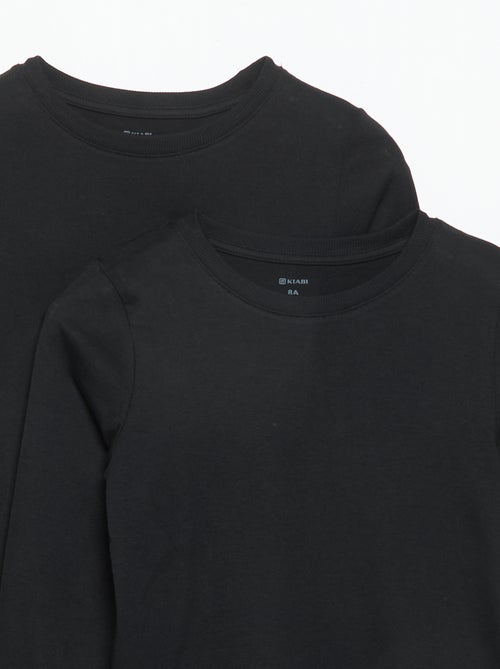 Pack de 2 t-shirts lisos de manga comprida - Kiabi