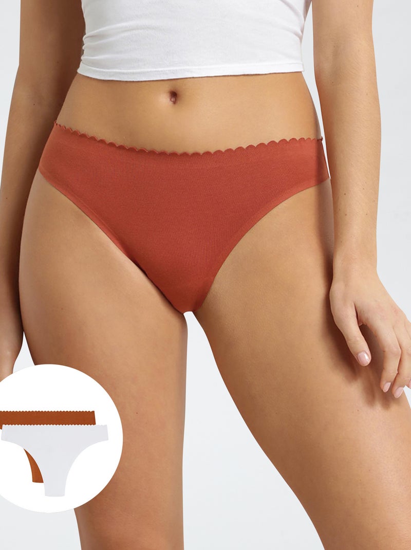 Pack de 2 tangas 'Dim' 'Body touch' Castanho - Kiabi