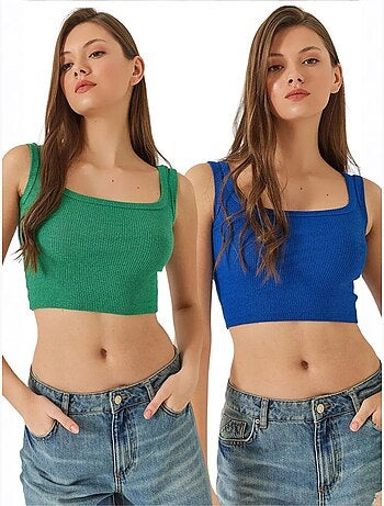 Pack de 2 tops de alças básicos lucci