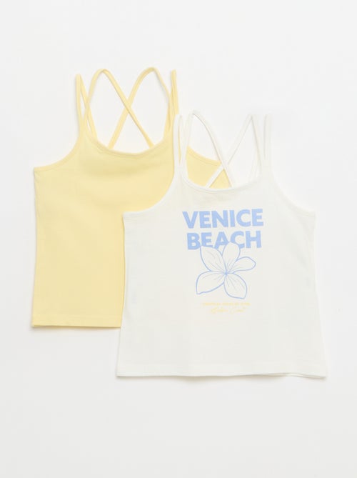 Pack de 2 tops, dos quais 1 estampado - Kiabi