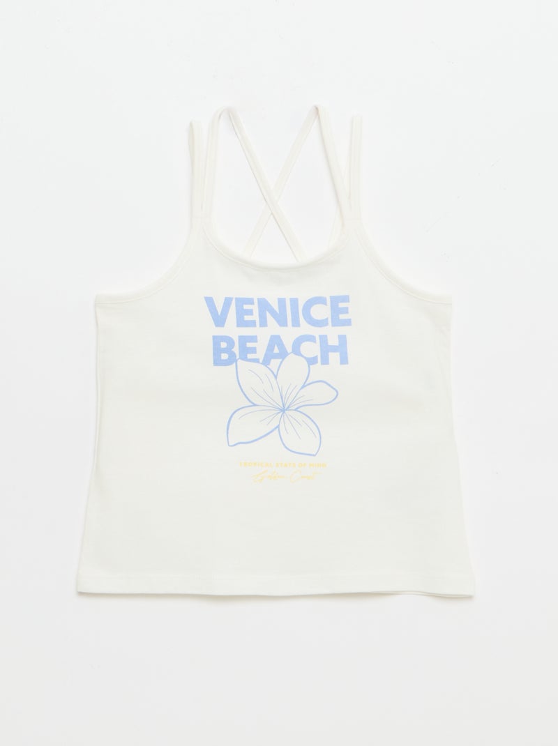 Pack de 2 tops, dos quais 1 estampado Branco - Kiabi