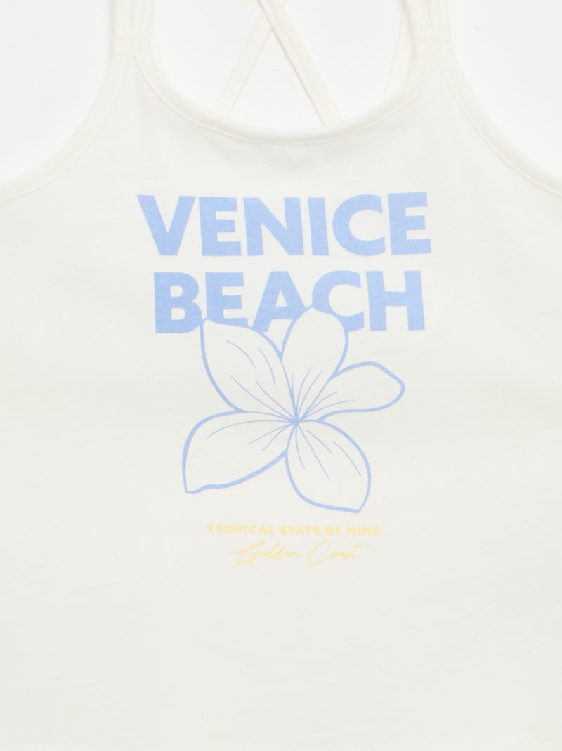Pack de 2 tops, dos quais 1 estampado Branco - Kiabi