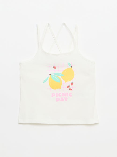 Pack de 2 tops, dos quais 1 estampado - Kiabi