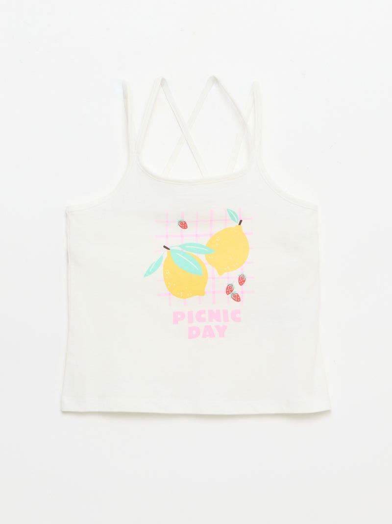 Pack de 2 tops, dos quais 1 estampado Branco - Kiabi