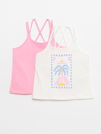 Pack de 2 tops, dos quais 1 estampado