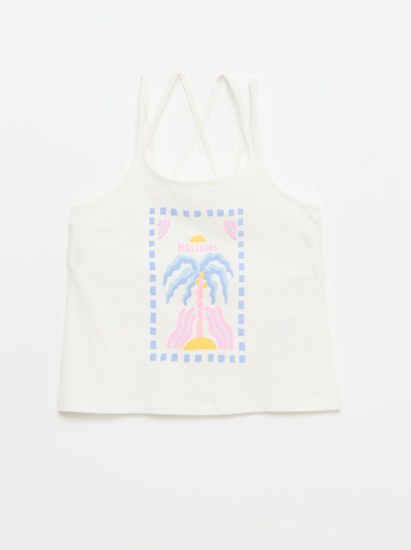 Pack de 2 tops, dos quais 1 estampado Branco - Kiabi