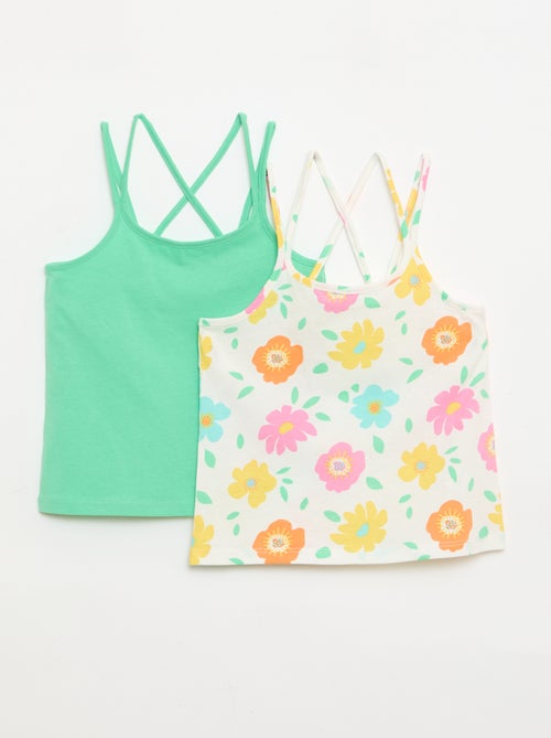 Pack de 2 tops, dos quais 1 estampado - Kiabi