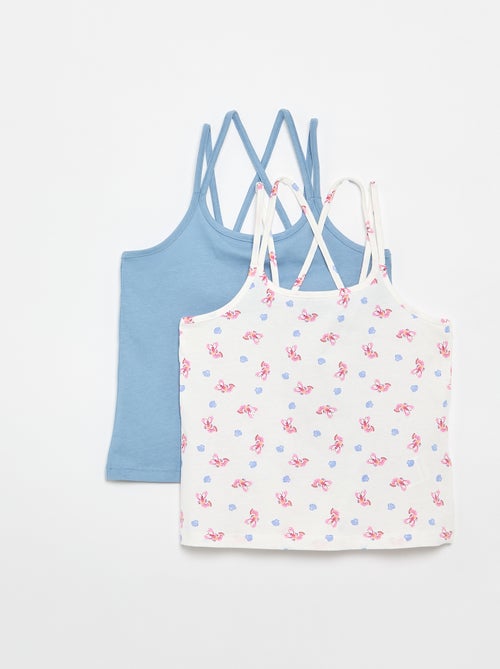 Pack de 2 tops, dos quais 1 estampado - Kiabi