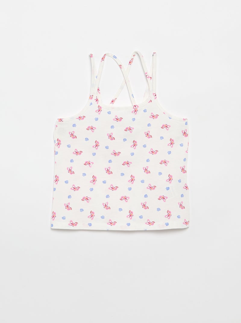 Pack de 2 tops, dos quais 1 estampado Branco - Kiabi