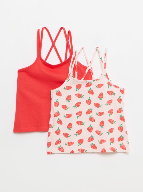 Pack de 2 tops, dos quais 1 estampado - Kiabi