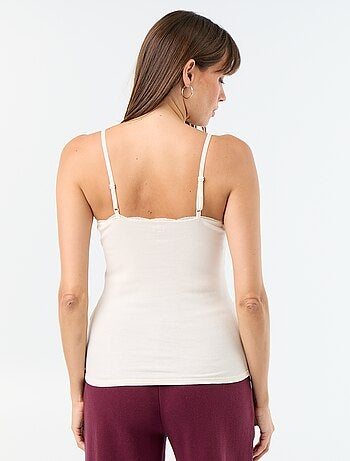 Pack de 2 tops em canelado com renda